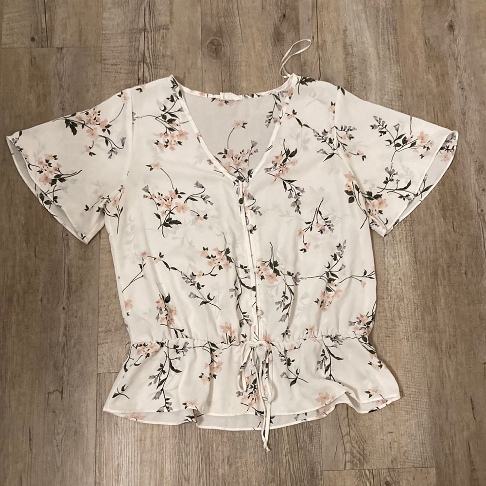 White floral blouse